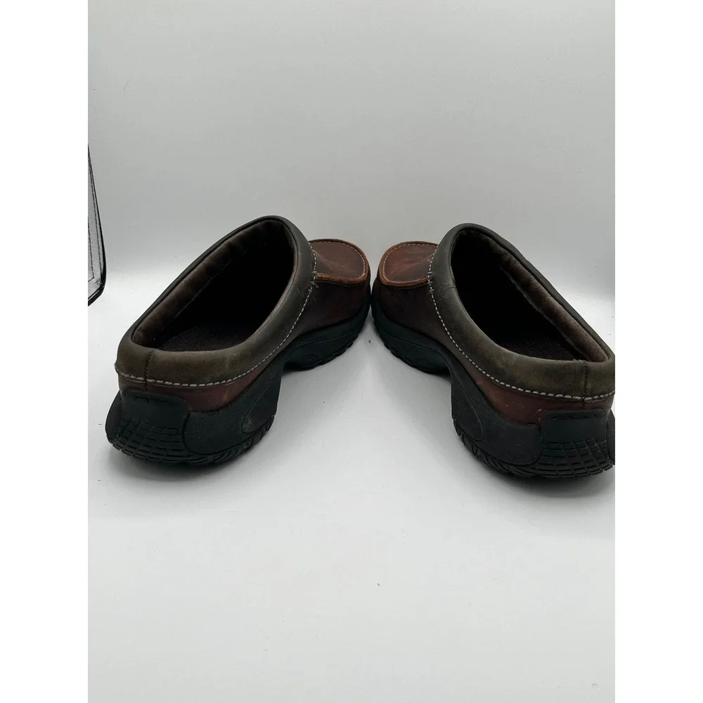 Merrell Encore Slide Rust Brown Leather Men Sz 11 Slip On Clogs J66067 Cushion